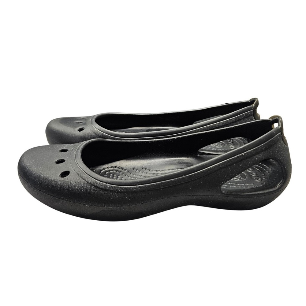 Crocs Black Ballet Flats Sz 8 Non-slip Feminine Comfort‎ Shoes #342